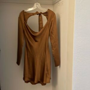 Selfie chocolate satin dress